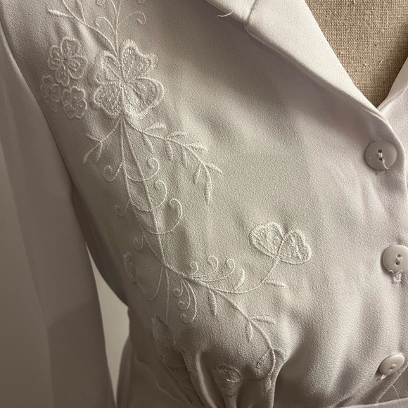 Vintage 70s Jody of California Women’s Maxi Dress White Embroidered Size 6 - Picture 4 of 7